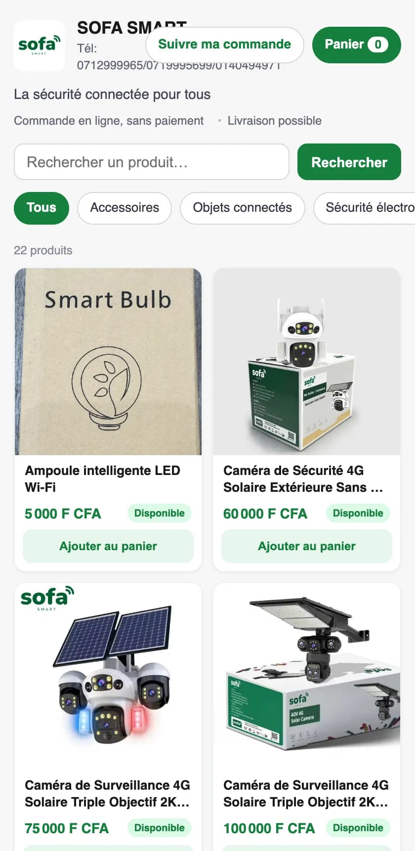 Boutique en ligne SOFA SMART sur StockPlus