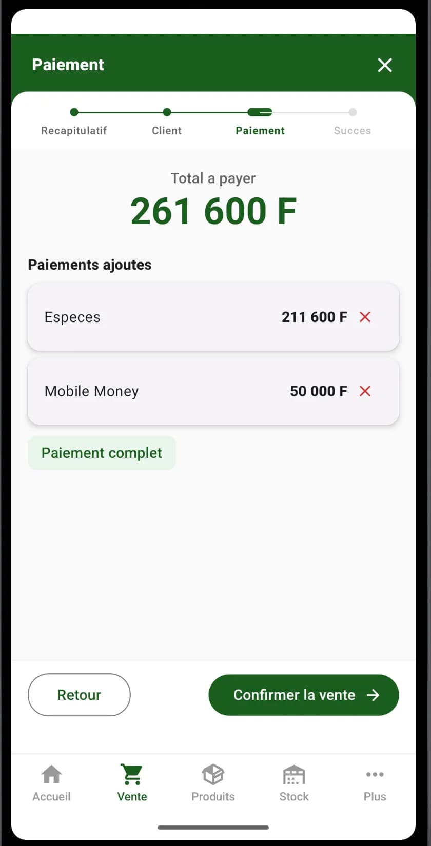 Historique des ventes